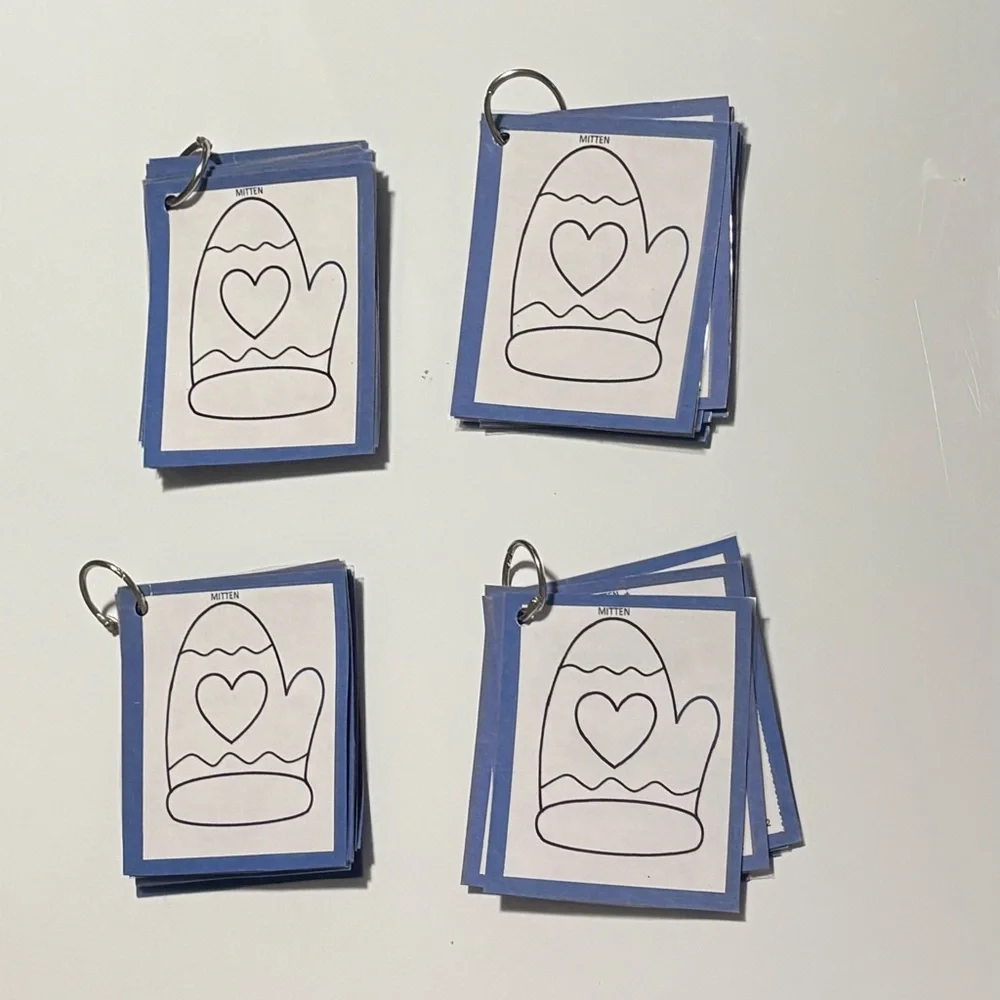How to draw a mitten picture cards (set of 4)